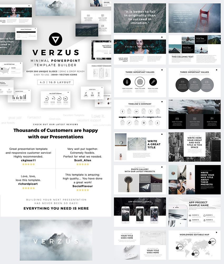 verzus minimal awesome powerpoint template design