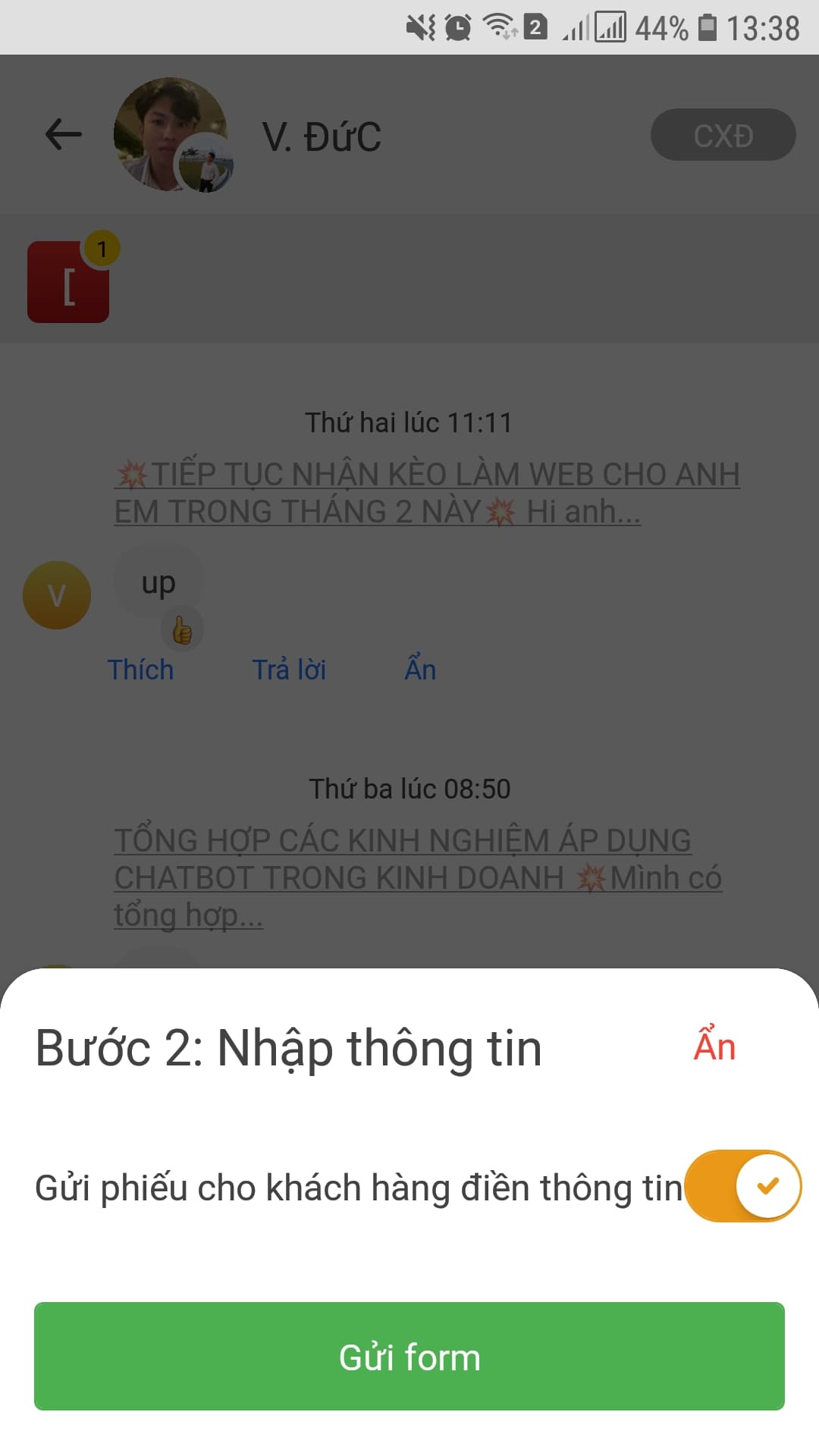 chon dien thong tin tren app 1