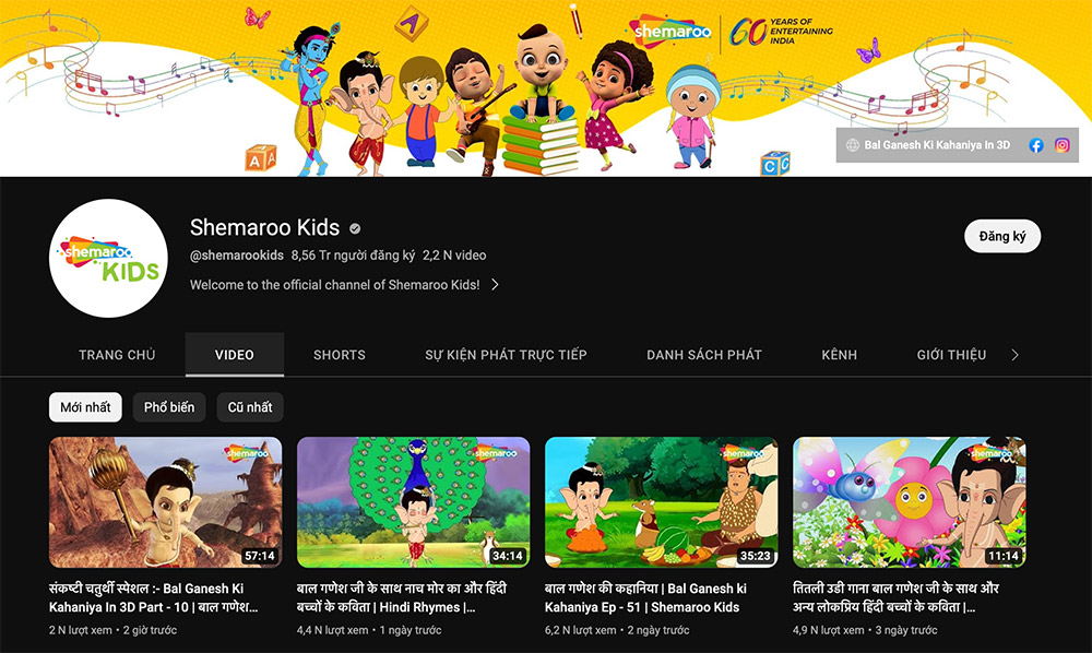 Top những kênh Youtube cho trẻ em xem