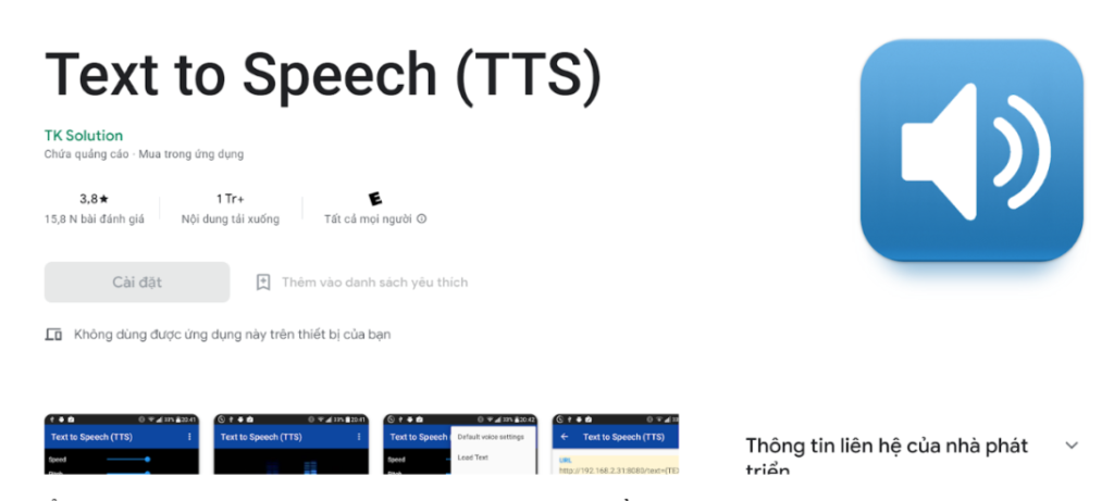 công cụ giọng nói nhân tạoỨng dụng Google Text-to-Speech