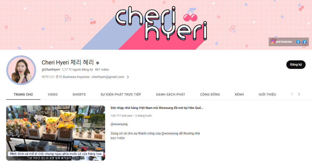Video dạy tiếng Hàn của Cheri