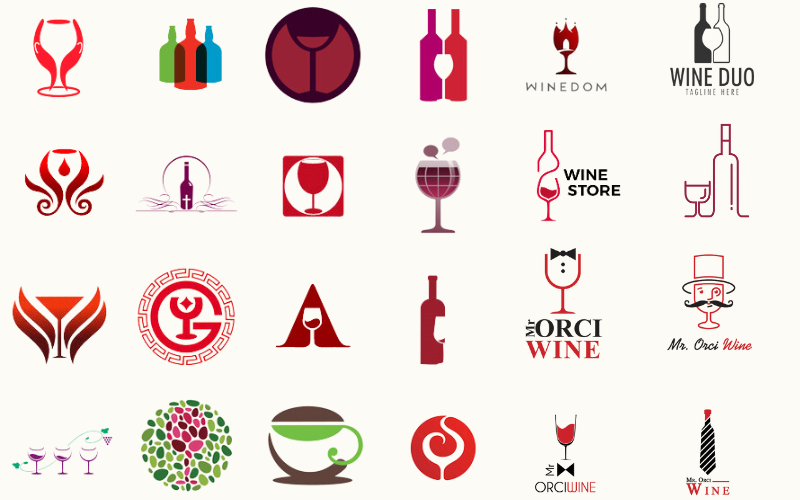 Logo rượu vang đơn giản